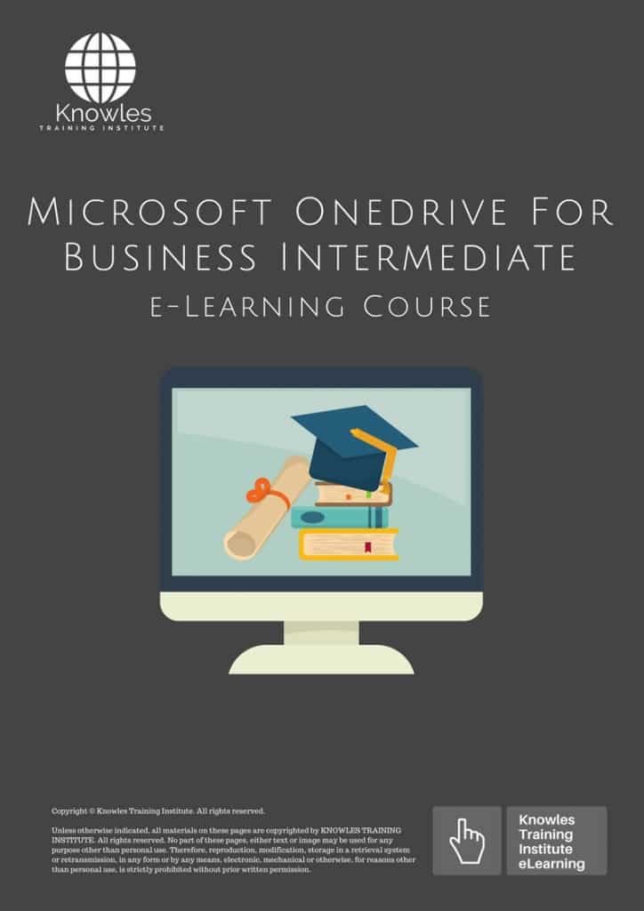 Microsoft Onedrive For Business Intermediate E-Learning Training Course