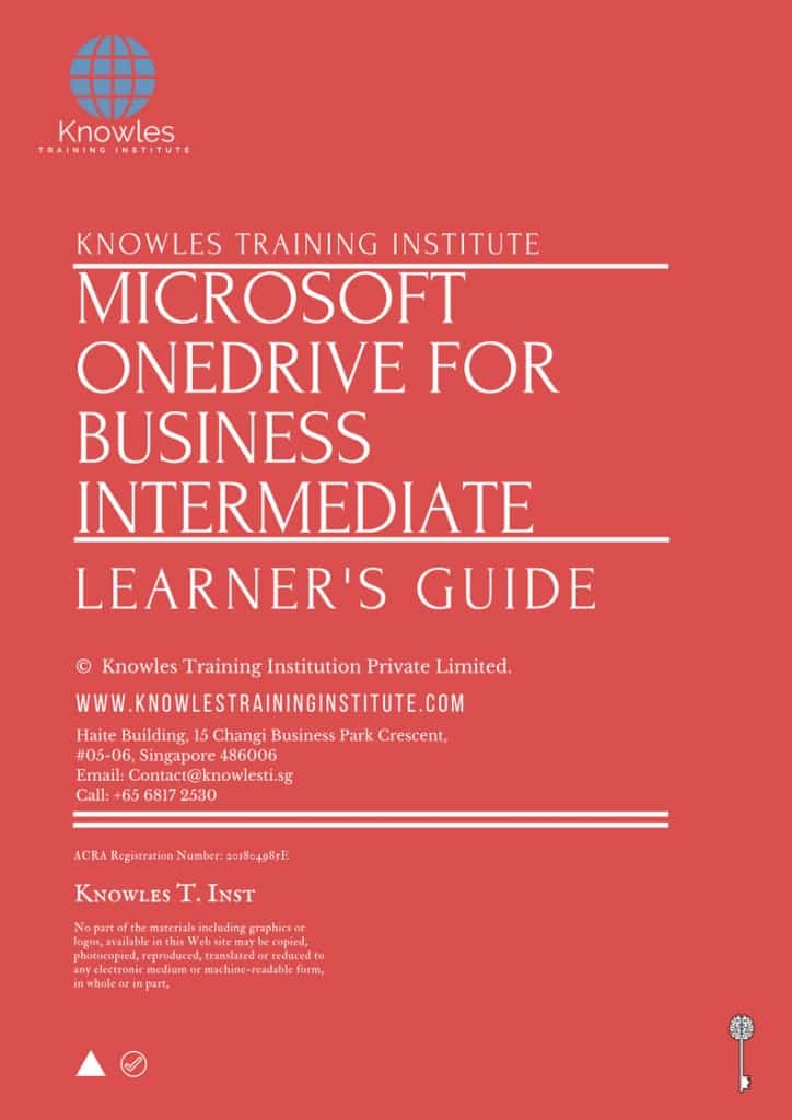 Microsoft Onedrive For Business Intermediate Training Course Learner’s Guide