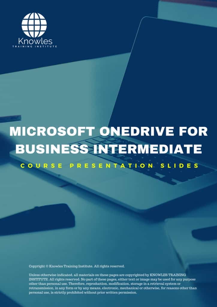 Microsoft Onedrive For Business Intermediate Training Course Presentation Slides