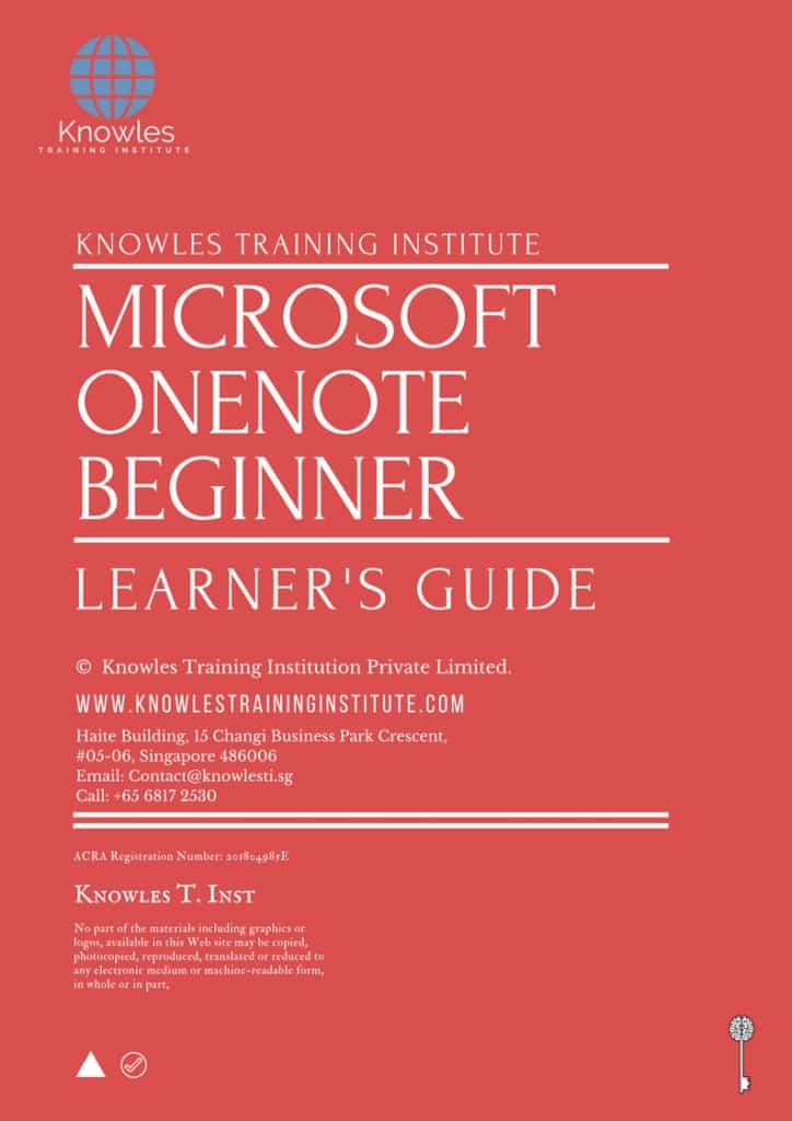 Microsoft Onenote Beginner Training Course Learner’s Guide