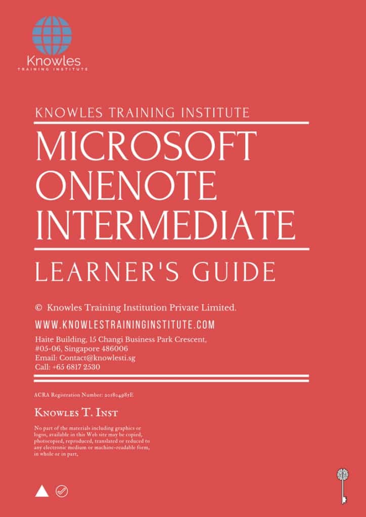 Microsoft Onenote Intermediate Training Course Learner’s Guide