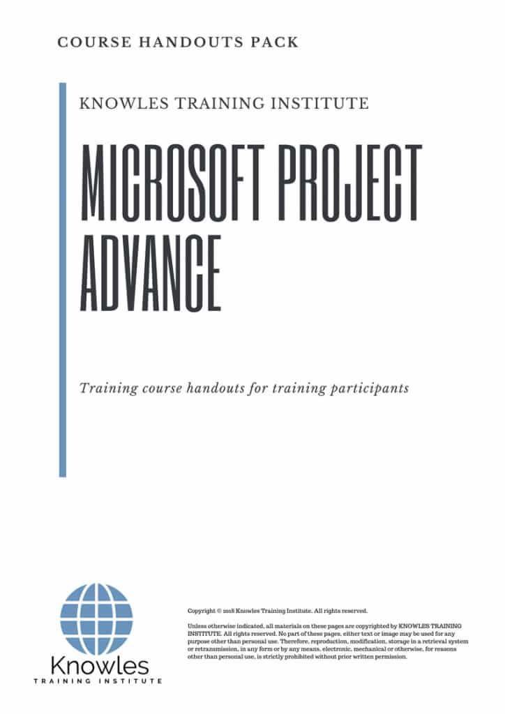 Microsoft Project Advance Course Handouts