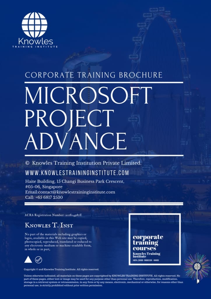 Microsoft Project Advance Training Course Brochure
