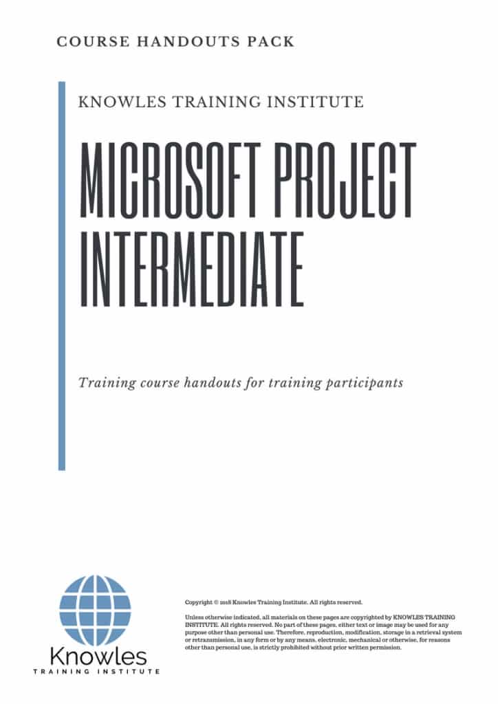 Microsoft Project Intermediate Course Handouts