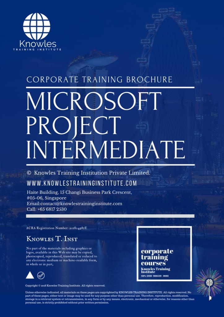 Microsoft Project Intermediate Training Course Brochure