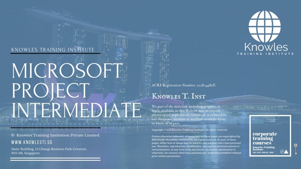 Microsoft Project Intermediate Training Course in Singapore