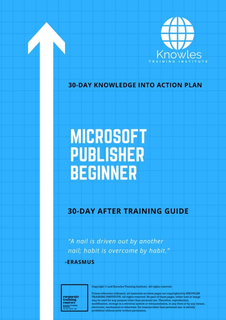Microsoft Publisher Beginner 30 Day After Training Guide