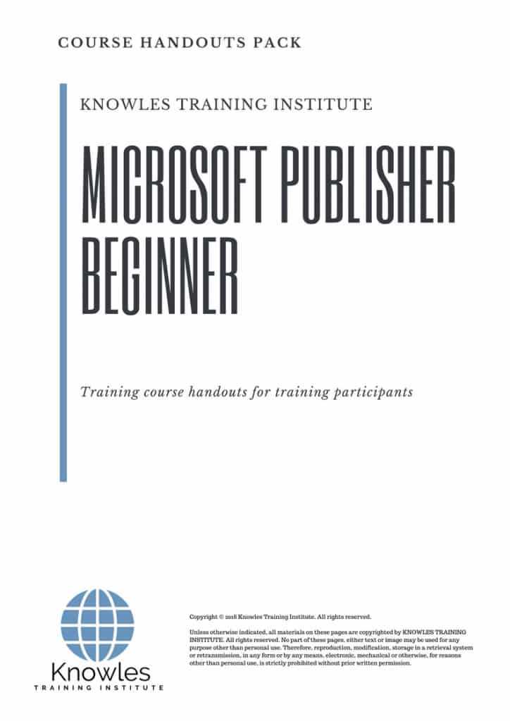 Microsoft Publisher Beginner Course Handouts