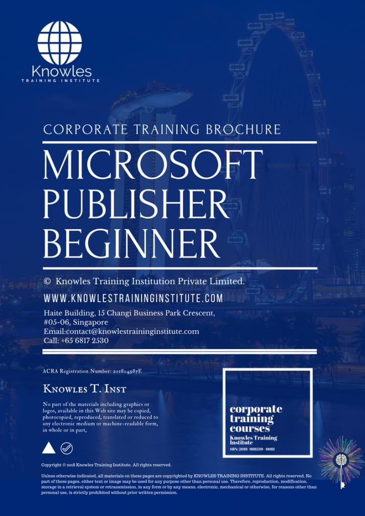 Microsoft Publisher Beginner Training Course Brochure
