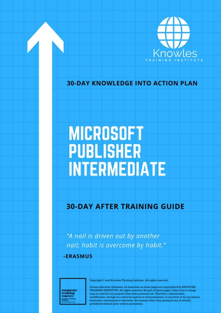Microsoft Publisher Intermediate 30 Day After Training Guide