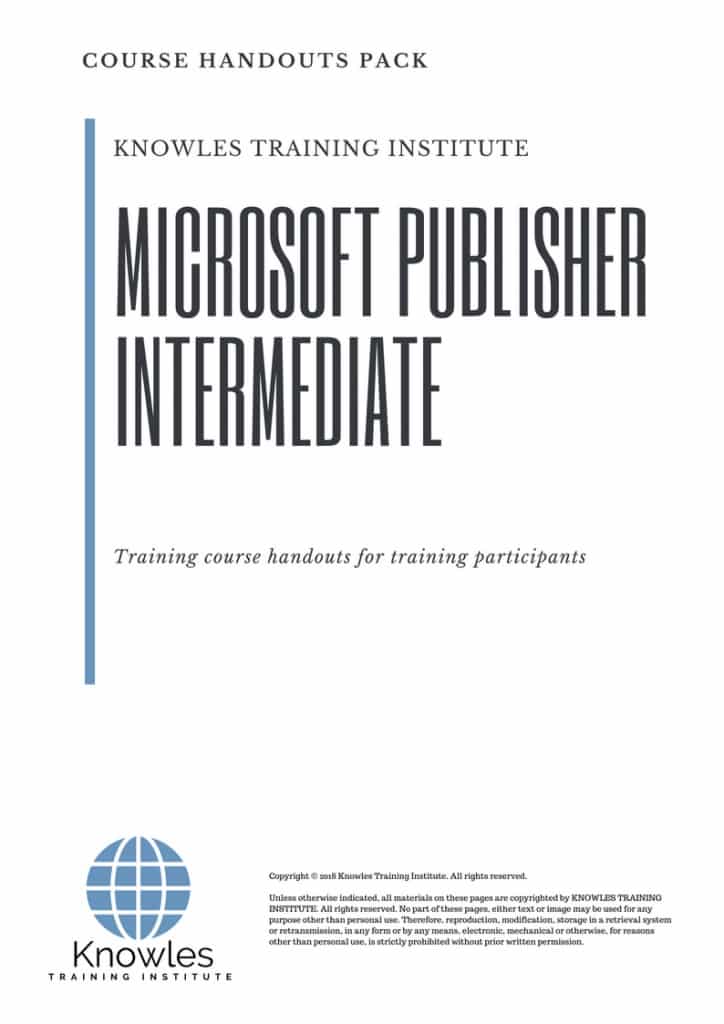 Microsoft Publisher Intermediate Course Handouts