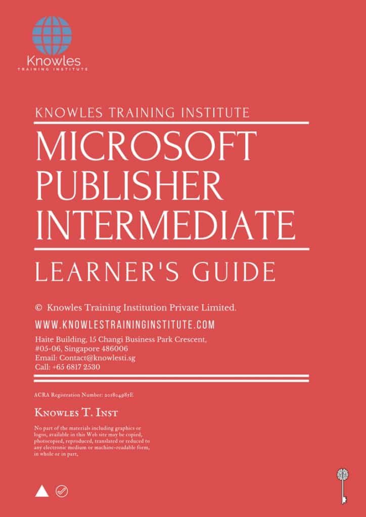 Microsoft Publisher Intermediate Training Course Learner’s Guide