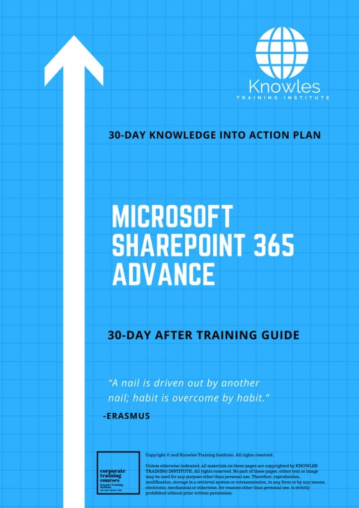 Microsoft Sharepoint 365 Advance 30 Day After Training Guide