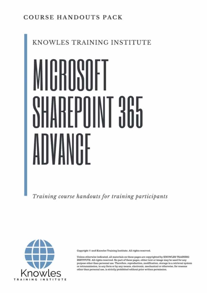 Microsoft Sharepoint 365 Advance Course Handouts