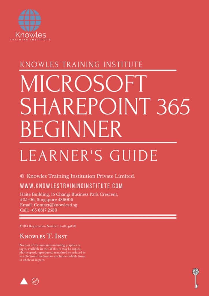 Microsoft Sharepoint 365 Beginner Training Course Learner’s Guide