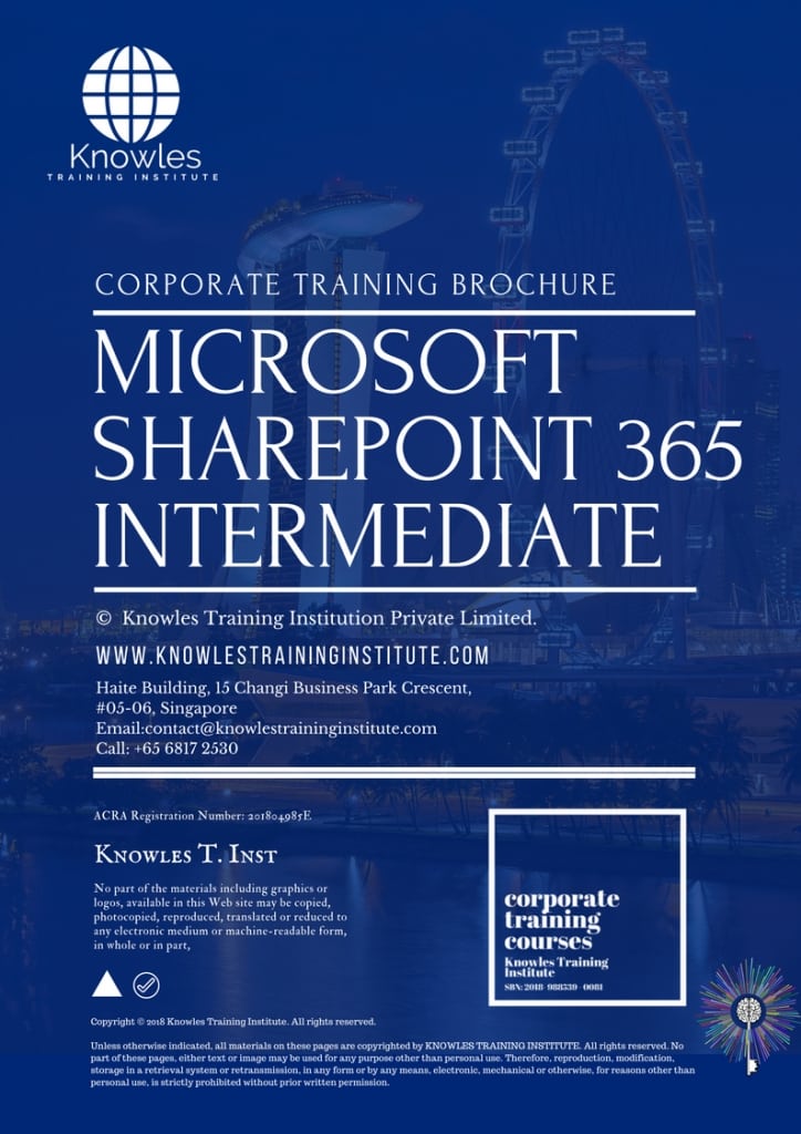 Microsoft Sharepoint 365 Intermediate Training Course Brochure