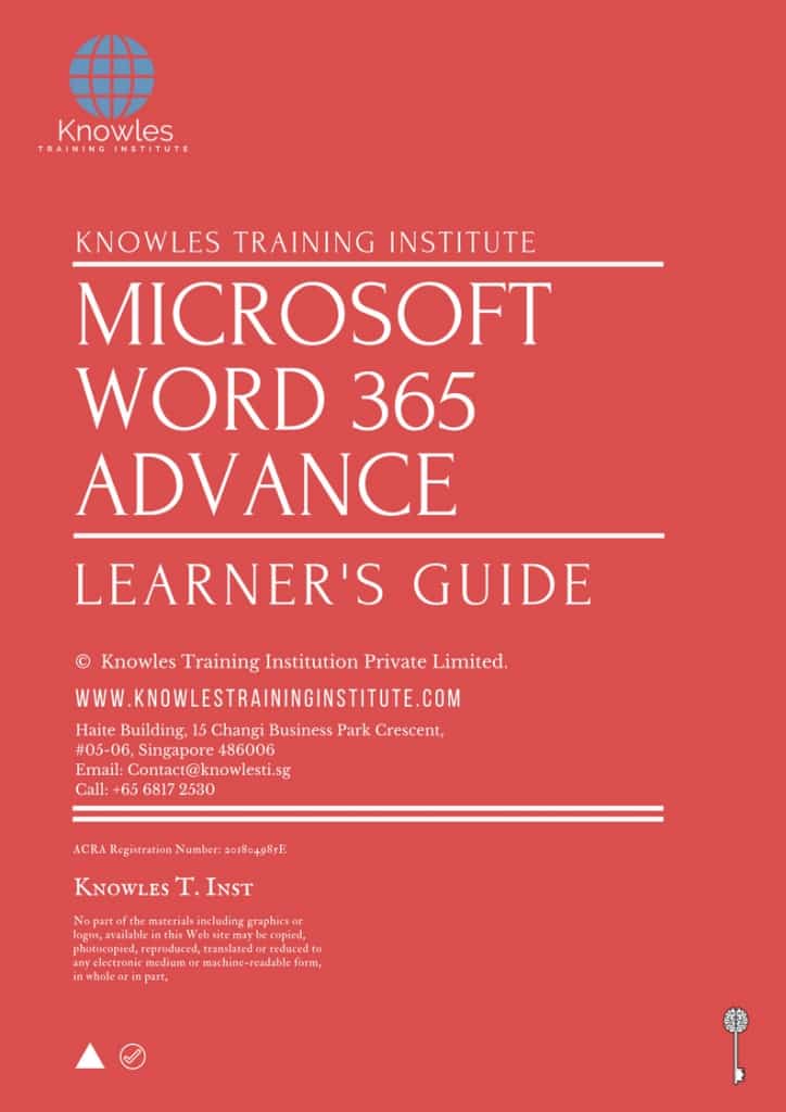 Microsoft Word 365 Advance Training Course Learner’s Guide