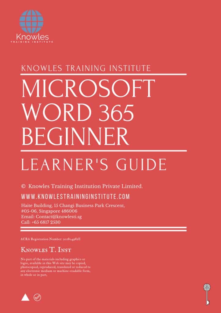 Microsoft Word 365 Beginner Training Course Learner’s Guide