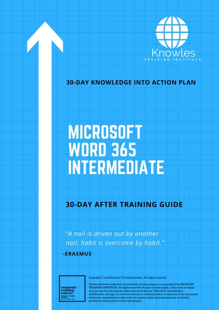 Microsoft Word 365 Intermediate 30 Day After Training Guide