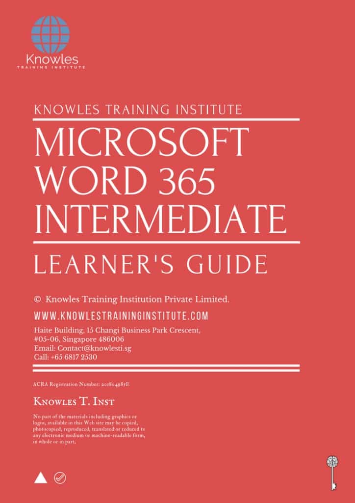 Microsoft Word 365 Intermediate Training Course Learner’s Guide