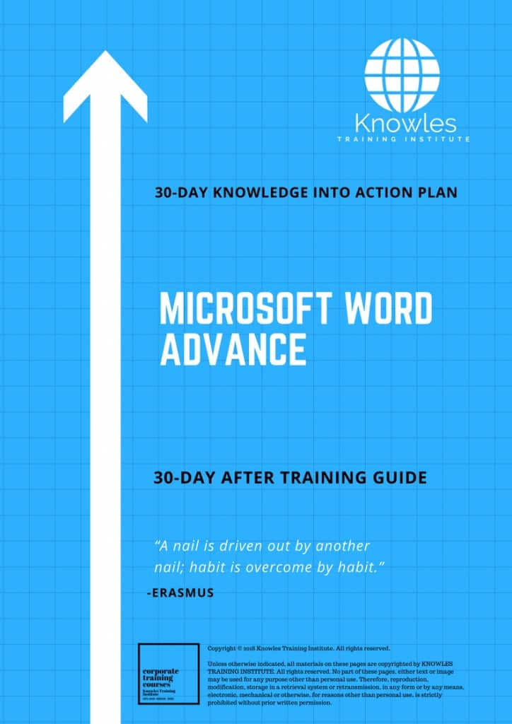 Microsoft Word Advance 30 Day After Training Guide