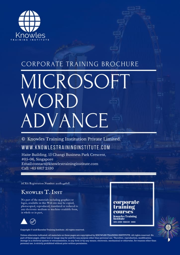 Microsoft Word Advance Training Course Brochure