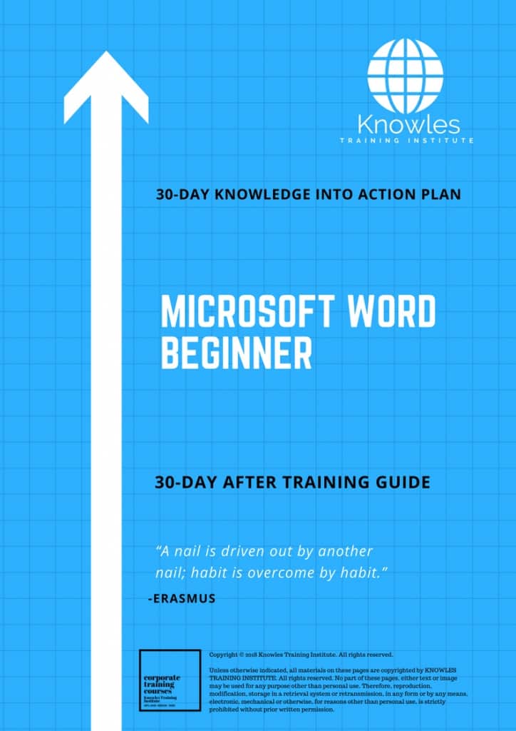 Microsoft Word Beginner 30 Day After Training Guide