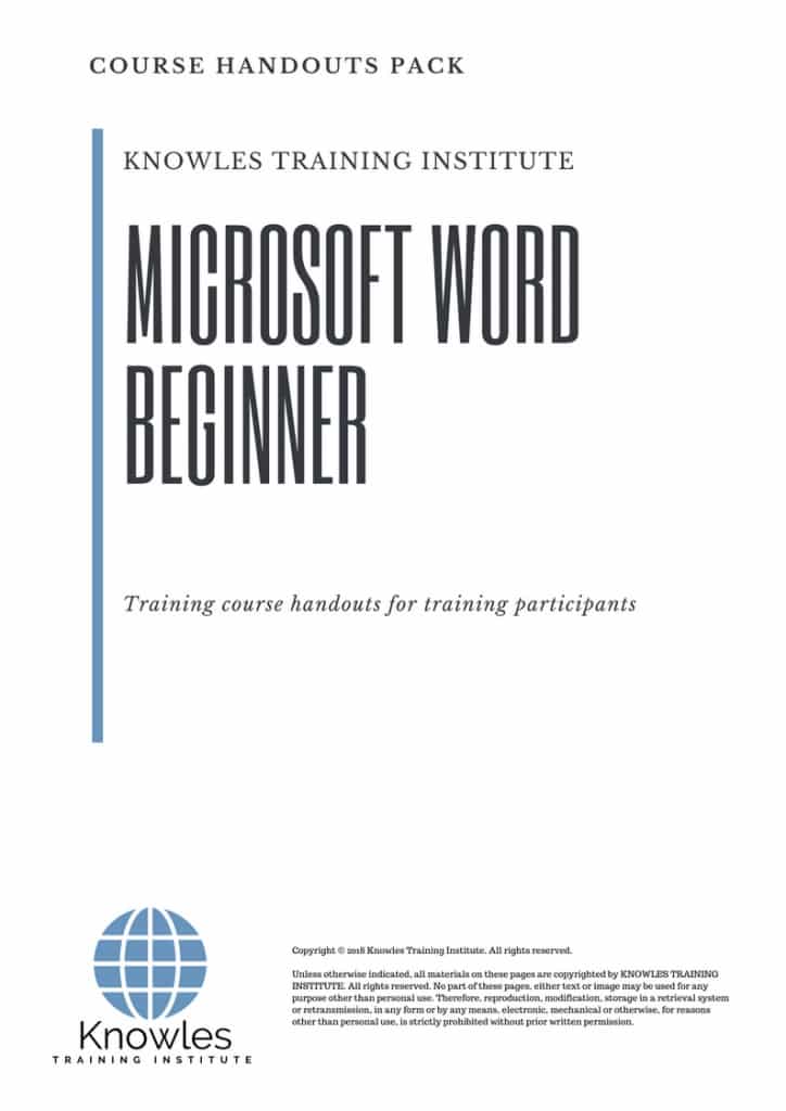 Microsoft Word Beginner Course Handouts