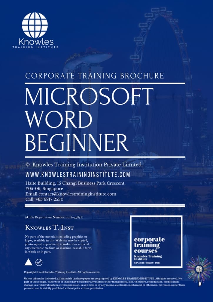 Microsoft Word Beginner Training Course Brochure