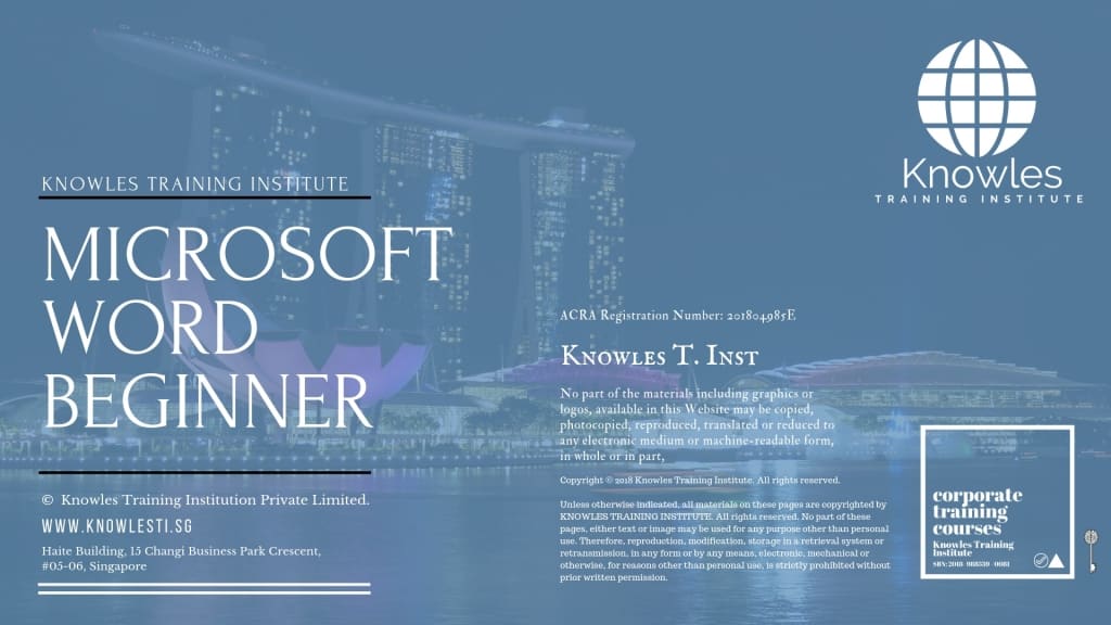 Microsoft Word Beginner Training Course in Singapore
