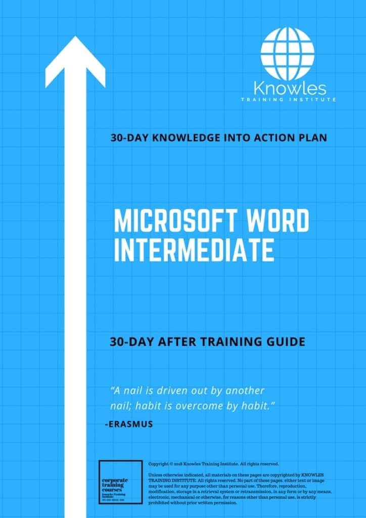 Microsoft Word Intermediate 30 Day After Training Guide
