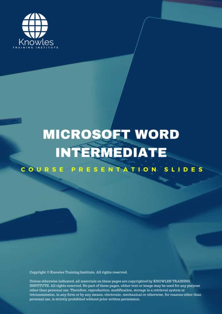 Microsoft Word Intermediate Training Course Presentation Slides