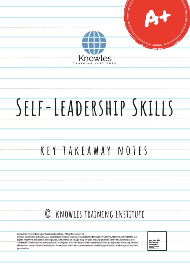Self-Leadership Skills Training Course Key Takeaways Notes