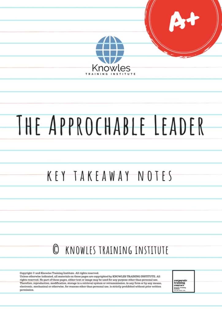 The Approchable Leader Training Course Key Takeaways Notes