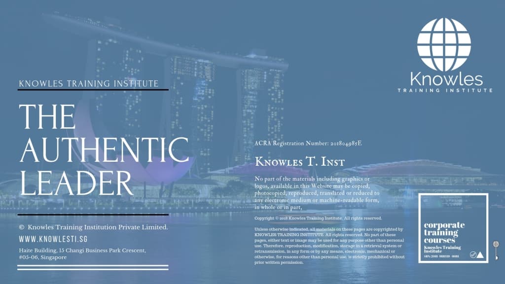 The Authentic Leader Training Course in Singapore