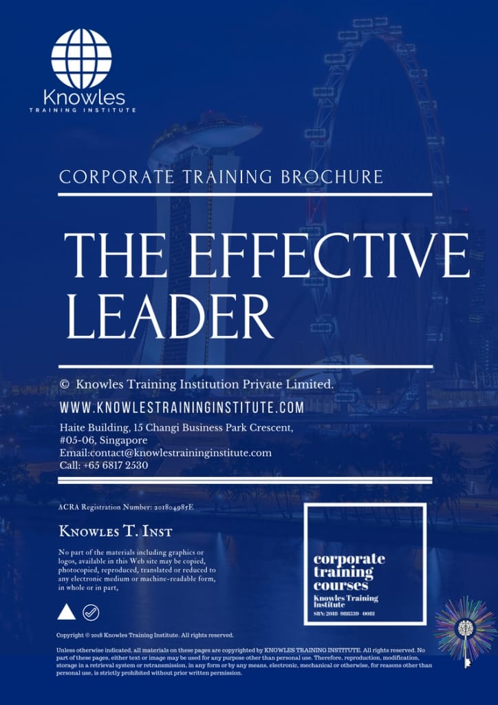 The Effective Leader Training Course In Singapore Knowles Training