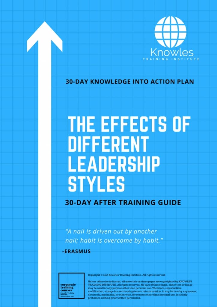 The Effects Of Different Leadership Styles 30 Day After Training Guide