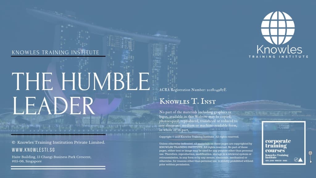 The Humble Leader Training Course in Singapore