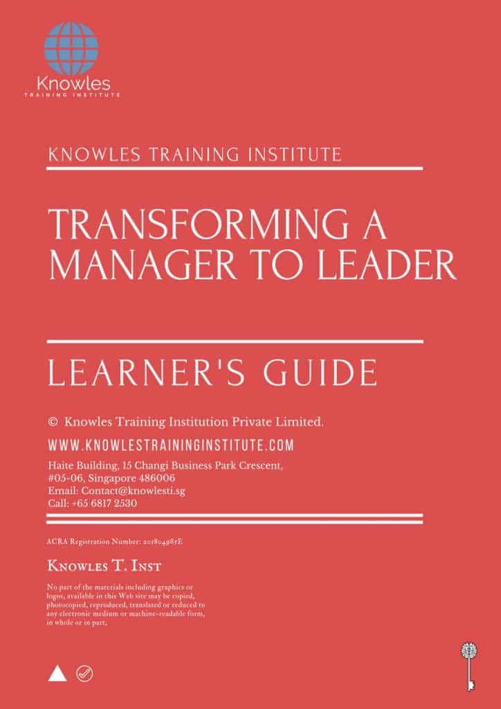 Transforming A Manager To Leader Training Course Learner’s Guide