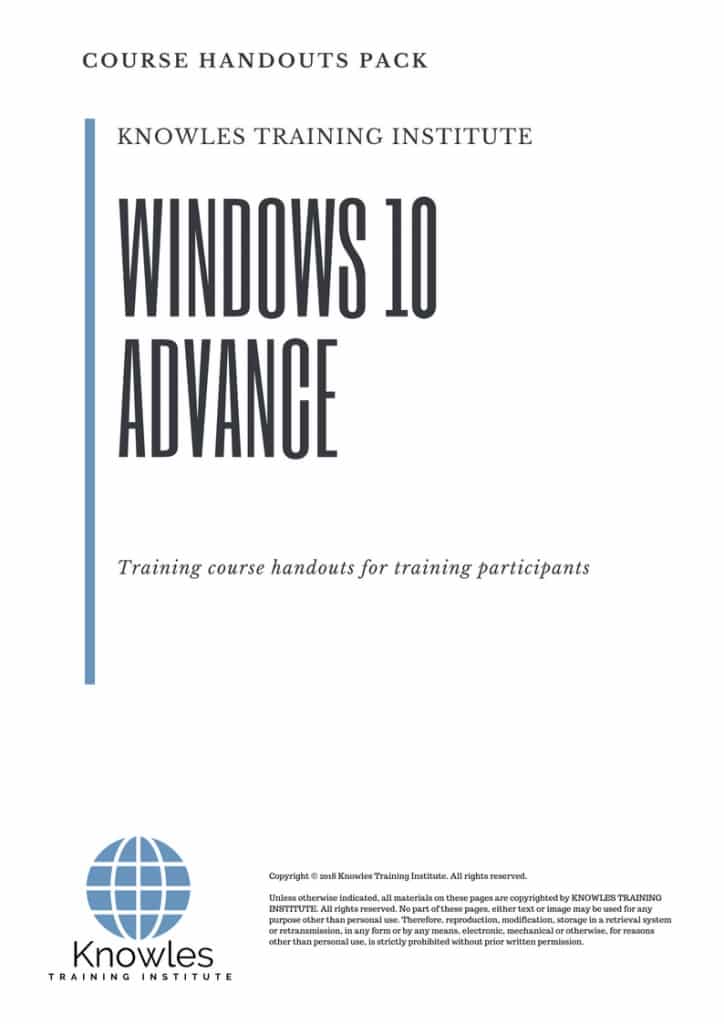 Windows 10 Advance Course Handouts