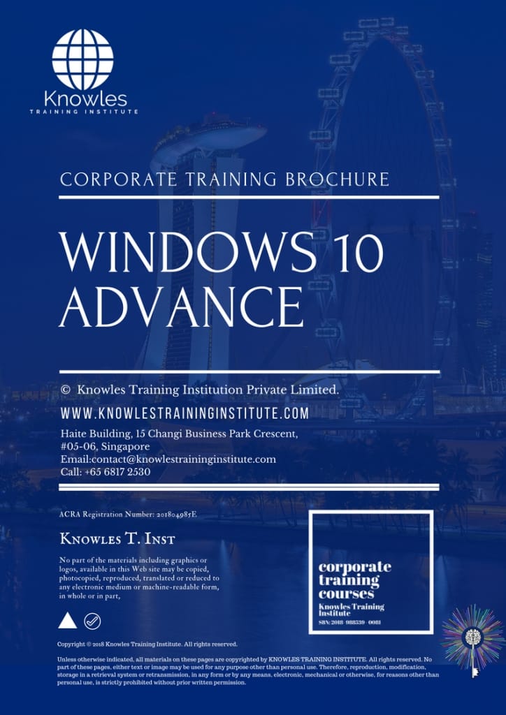 Windows 10 Advance Training Course Brochure