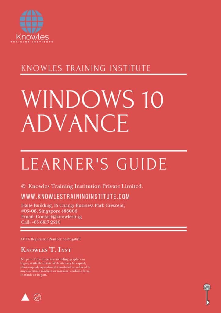 Windows 10 Advance Training Course Learner’s Guide