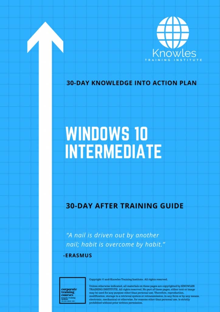 Windows 10 Intermediate 30 Day After Training Guide