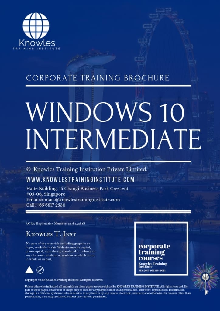 Windows 10 Intermediate Training Course Brochure