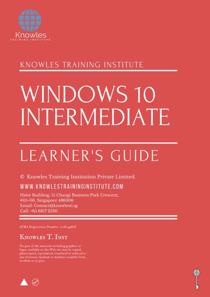 Windows 10 Intermediate Training Course Learner’s Guide