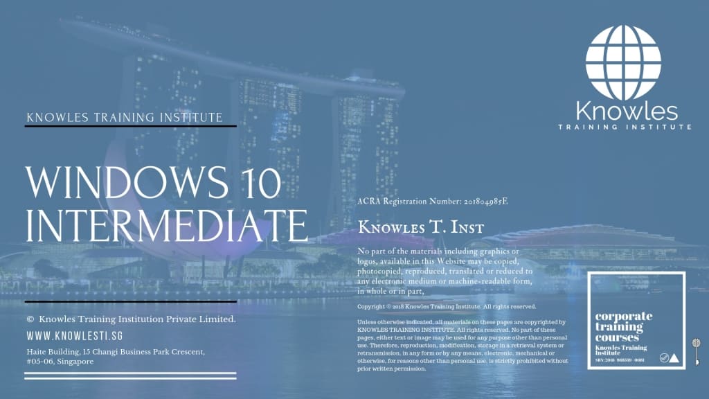 Windows 10 Intermediate Training Course in Singapore
