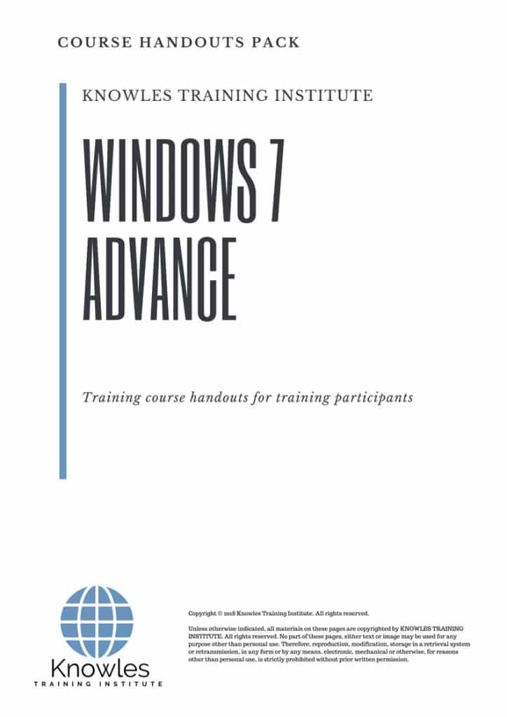 Windows 7 Advance Course Handouts