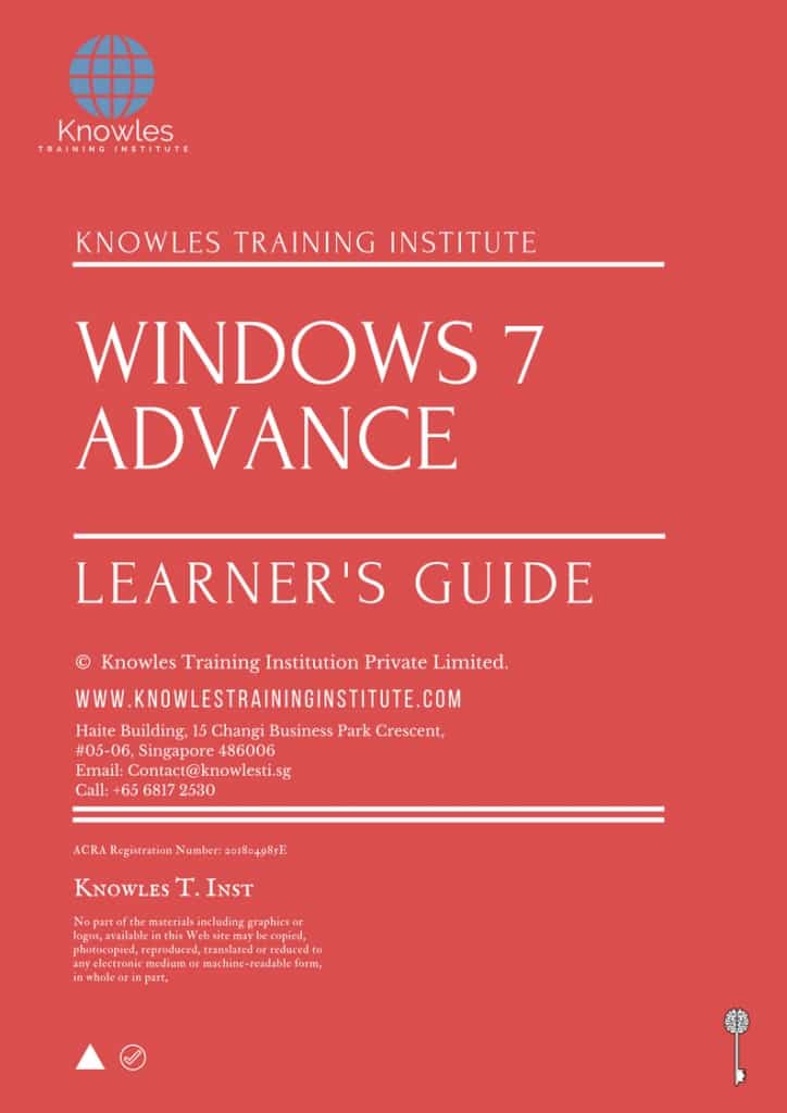 Windows 7 Advance Training Course Learner’s Guide