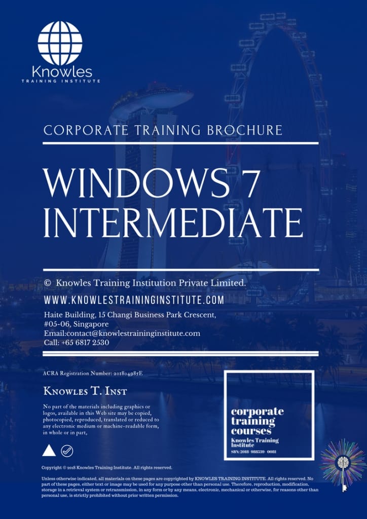 Windows 7 Intermediate Training Course Brochure