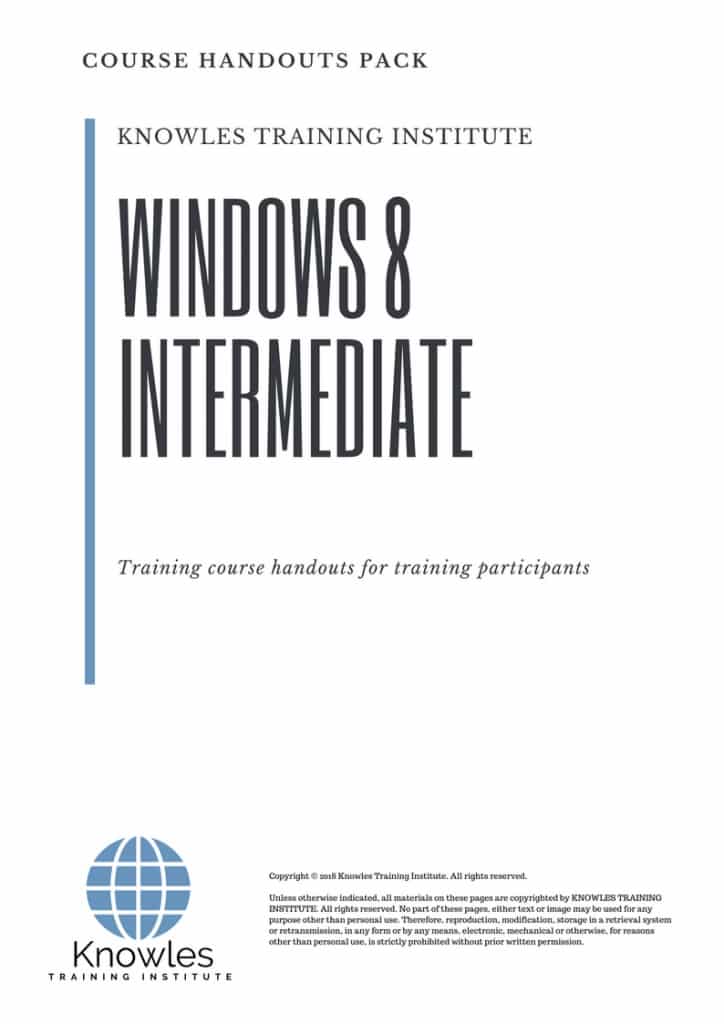 Windows 8 Intermediate Course Handouts